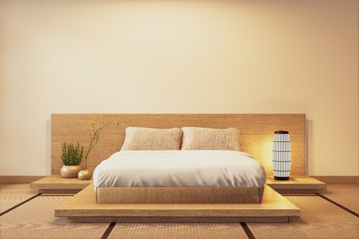 Harmonijna aranżacja sypialni w stylu japońskim