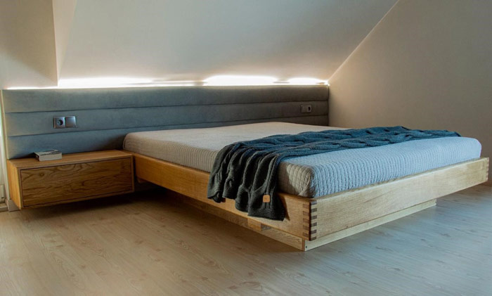 Lewitujące łóżko w pokoju gościnnym na poddaszu – zdrowy-sen.eu