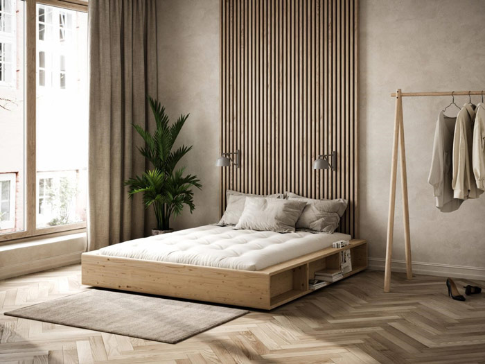 Beżowo-szara sypialnia w minimalistycznej stylistyce – zdrowy-sen.eu